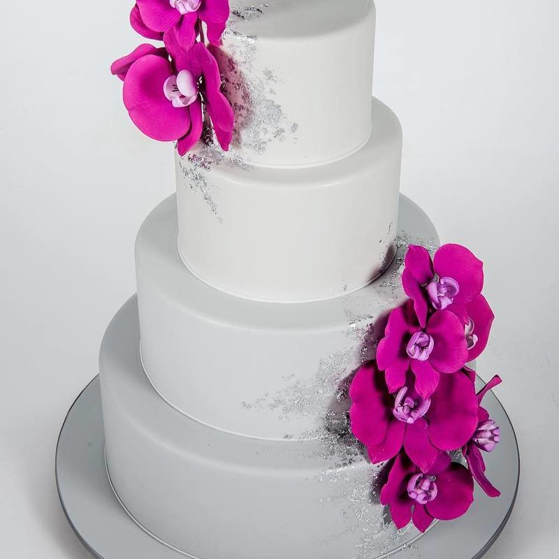 Свадебный торт с цветам 2065